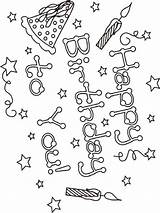 Birthday Coloring Happy Pages Printable Color sketch template
