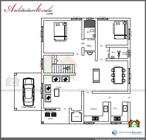 bedroom house plan  elevation   square feet ground floor plan   floor plan