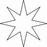 Star Template Pointed Clipart Printable sketch template