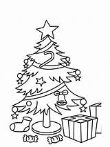 Coloring Christmas Tree Pages Drawing Gifts Pic Color Children Print Drawings Paintingvalley sketch template