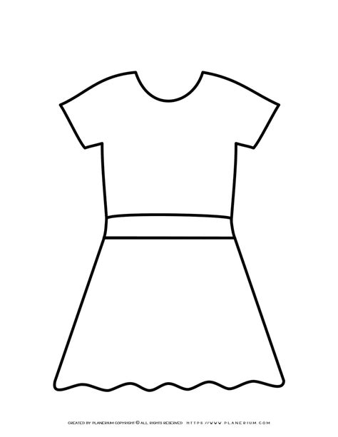 dress outline  printable template planerium