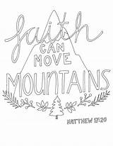 Coloring Faith Pages Mountains Move Bible Matthew Verse Color Kids Fromvictoryroad Verses Colouring Scripture Printable Today Lds Seminary Primary sketch template