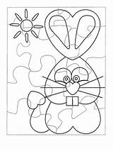 Easter Bunny Puzzles Coloring sketch template