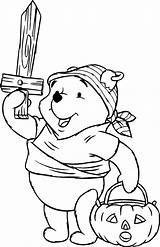 Pooh Coloring Pages Halloween sketch template