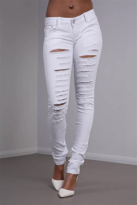 whitney white ripped skinny jeans lusty chic white ripped skinny