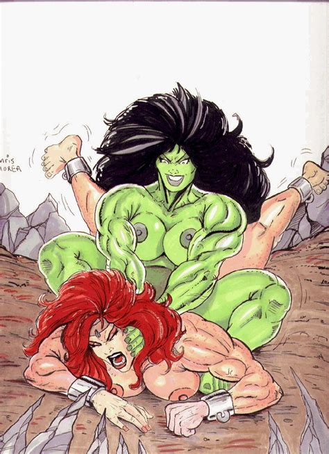 She Hulk Defeats Redhead With Big Tits Superhero
