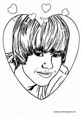 Coloring Bieber Justin Pages Print Valentine Browser Window Maatjes Lovely Valentines sketch template