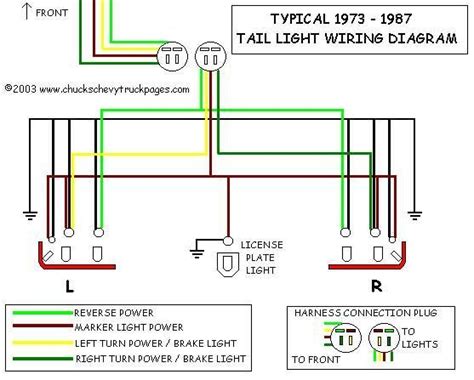 chevy truck tail light wiring color code