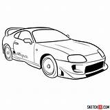 Supra Toyota Draw Cars 1993 Drawing Easy Vehicles Sketchok sketch template