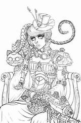 Coloring Alice Chesire Cheshire Fairy Ups Punk Rasta Visiter Gemerkt sketch template