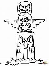 Totem Totempfahl Suecia Kolorowanka Supercoloring Indianer Kategorii sketch template