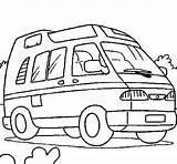 Camper Camioneta Caravane Colorare Compatto Caravana Compacte Compacta Acolore Coloringcrew Disegni Coloritou Coloreado sketch template