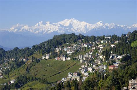 mount kanchenjunga and darjeeling stock image image of