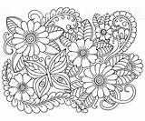 Kwiaty Zentangle Patroon Doodle Kolorowanka Druku Motylek Kolorowanki Bloemmotief Tekening Stockillustratie Istockphoto sketch template