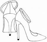 Coloring Pages Slippers Shoes Color sketch template