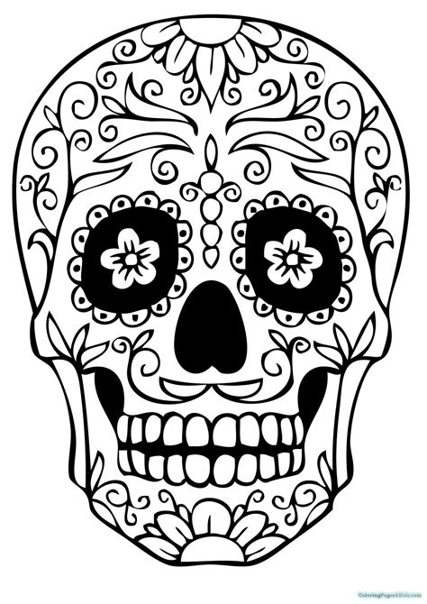 sugar skull template skull drawing template  documents