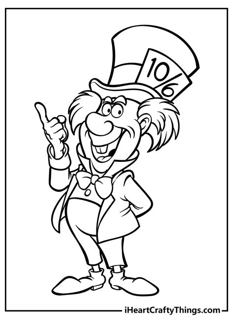 alice  wonderland cartoon characters coloring pages