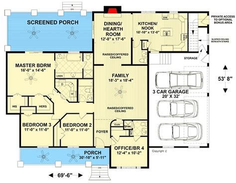 bonus room house plan image