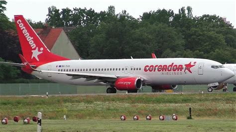 corendon airlines europe boeing    tjg taxiing takeoff  berlin tegel airport youtube