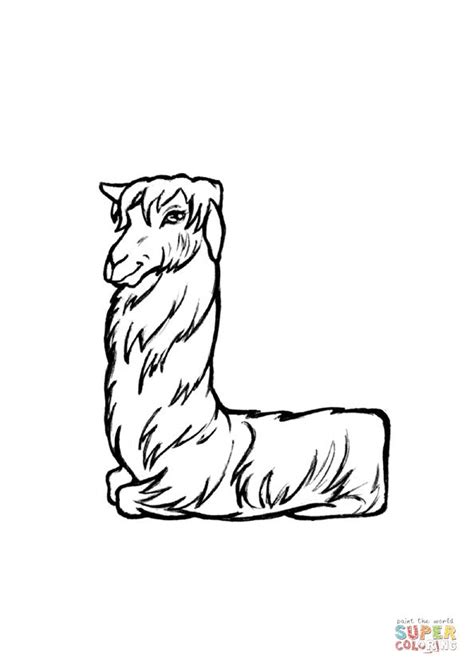 llama coloring page  animals alphabet category select