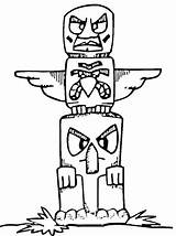 Totem Totempfahl Suecia Kolorowanka Indianer Kategorii Druku Supercoloring sketch template