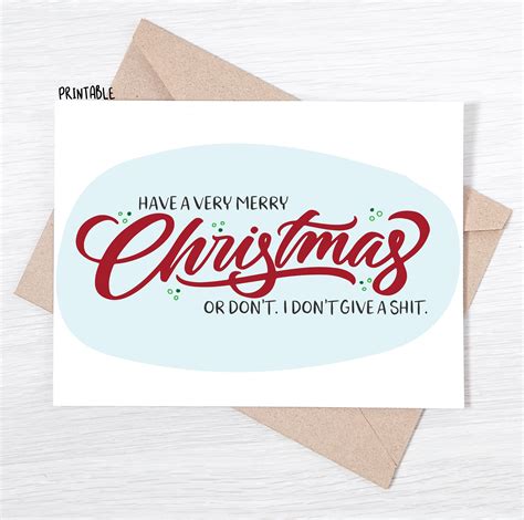 printable funny christmas card    merry christmas  dont