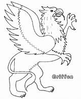 Coloring Mythical Creatures Pages Griffin Animals Sheets Medieval Griffon Printable Simple Fantasy Mythological Cartoon Beasts Colouring Bluebonkers Drawings Tattoo Style sketch template