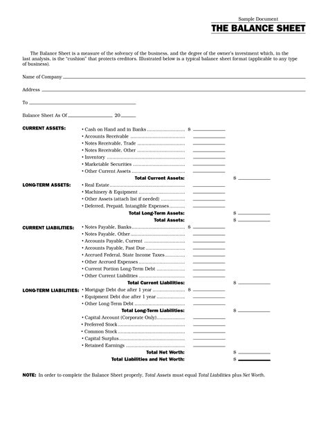 printable balance sheet template edit save print   minutes