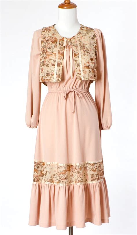 items similar   vintage dress pink brown floral vest autumn fall
