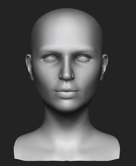 artstation realistic female head  model