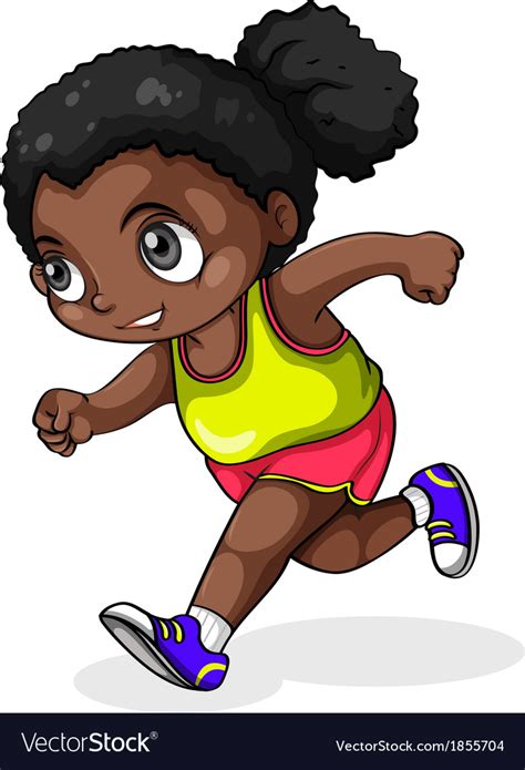 black girl running royalty  vector image