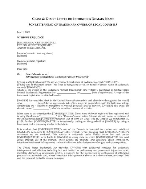 trademark infringement cease  desist letter template tourespo