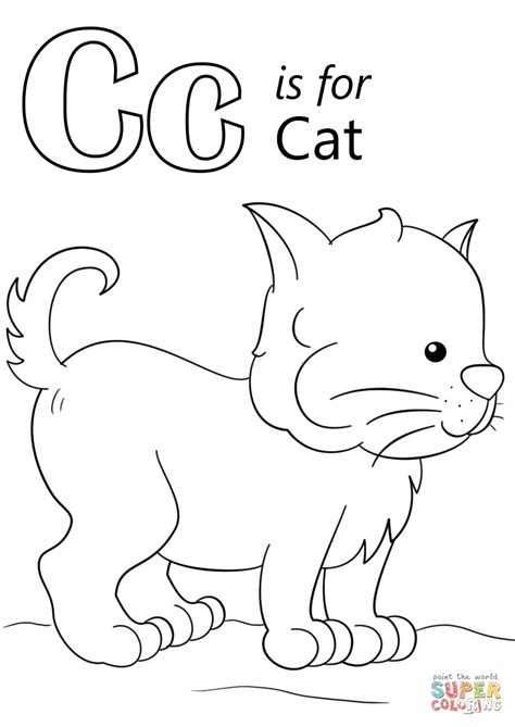 letter    cat coloring page  printable coloring pages
