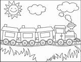 Train Coloring Simple Kids Getdrawings sketch template