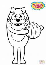 Gabba Coloring Yo Pages Toodee Ball Disco Muno Getcolorings Printable Characters Sensational Categories sketch template
