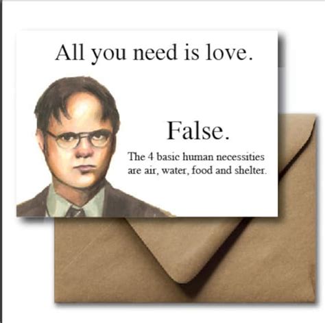 Greeting Card Valentines Day Card Dwight Shrute The Office