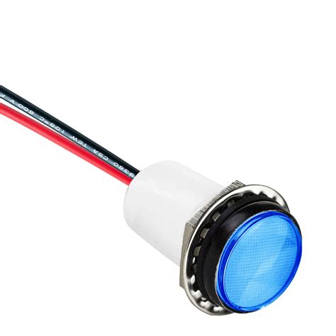 led panel mount indicator blue   flex voltage wire leads ip vcc