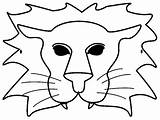 Mask Lion Coloring Form Head Carnival Paper sketch template