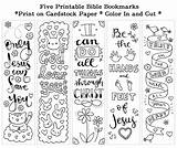 Bookmarks Bible Printable Color Christian Cute Coloring Bookmark Kids Pages Colouring Verse Template Scripture Verses Instant Five Craft Book Faith sketch template