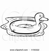 Inner Tube Coloring Clipart Cartoon Duck Vector Cory Thoman Outlined 2021 sketch template