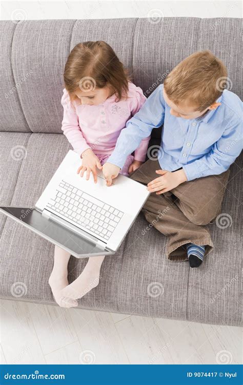 children  laptop computer royalty  stock photography image