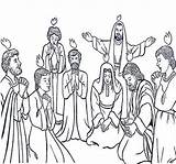 Pentecost Coloring Jesus Followers Celebrate Color sketch template