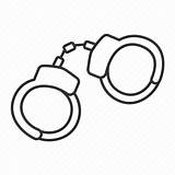 Police Icon Handcuffs Chain Arrest Prisoner Criminal Manacle Outline Editor Open sketch template