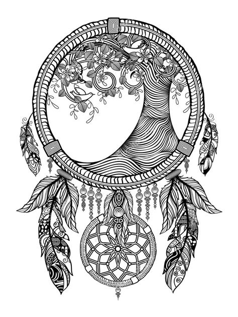 dream catcher coloring pages  adults printable