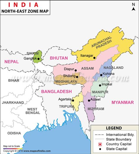 North East India Map Seven Sisters Of India