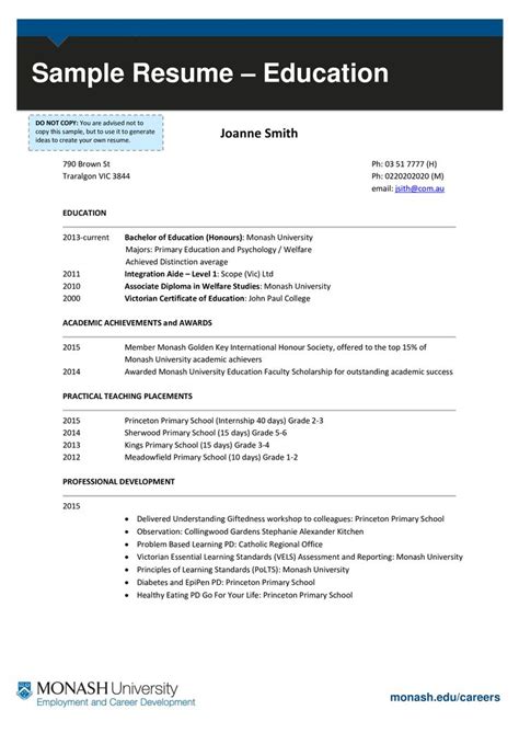 sample resume  students   work experience