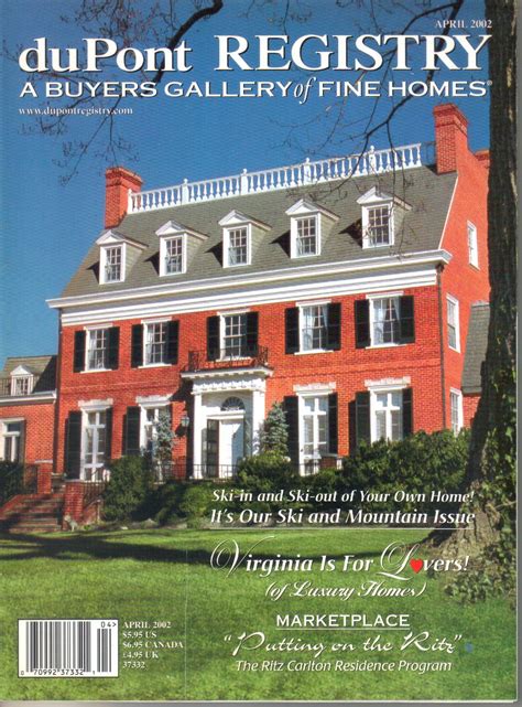 Dupont Registry A Buyers Gallery Of Fine Homes Magazine April 2002 Blue