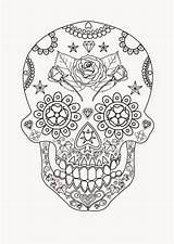 Skull Coloring Pages Printable Skulls Filminspector Print Sugar Enjoy sketch template