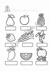 Fruit Favorite Worksheet Fruits Write Eslprintables English Names Activities Worksheets Different Kids Color Preview sketch template