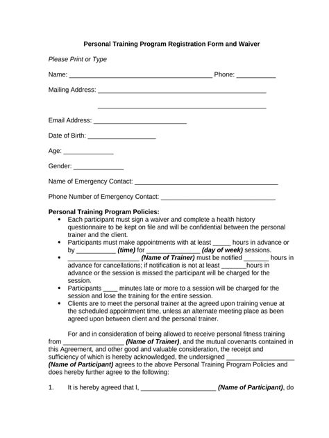 Training Waiver Form Fill Out And Sign Printable Pdf Template